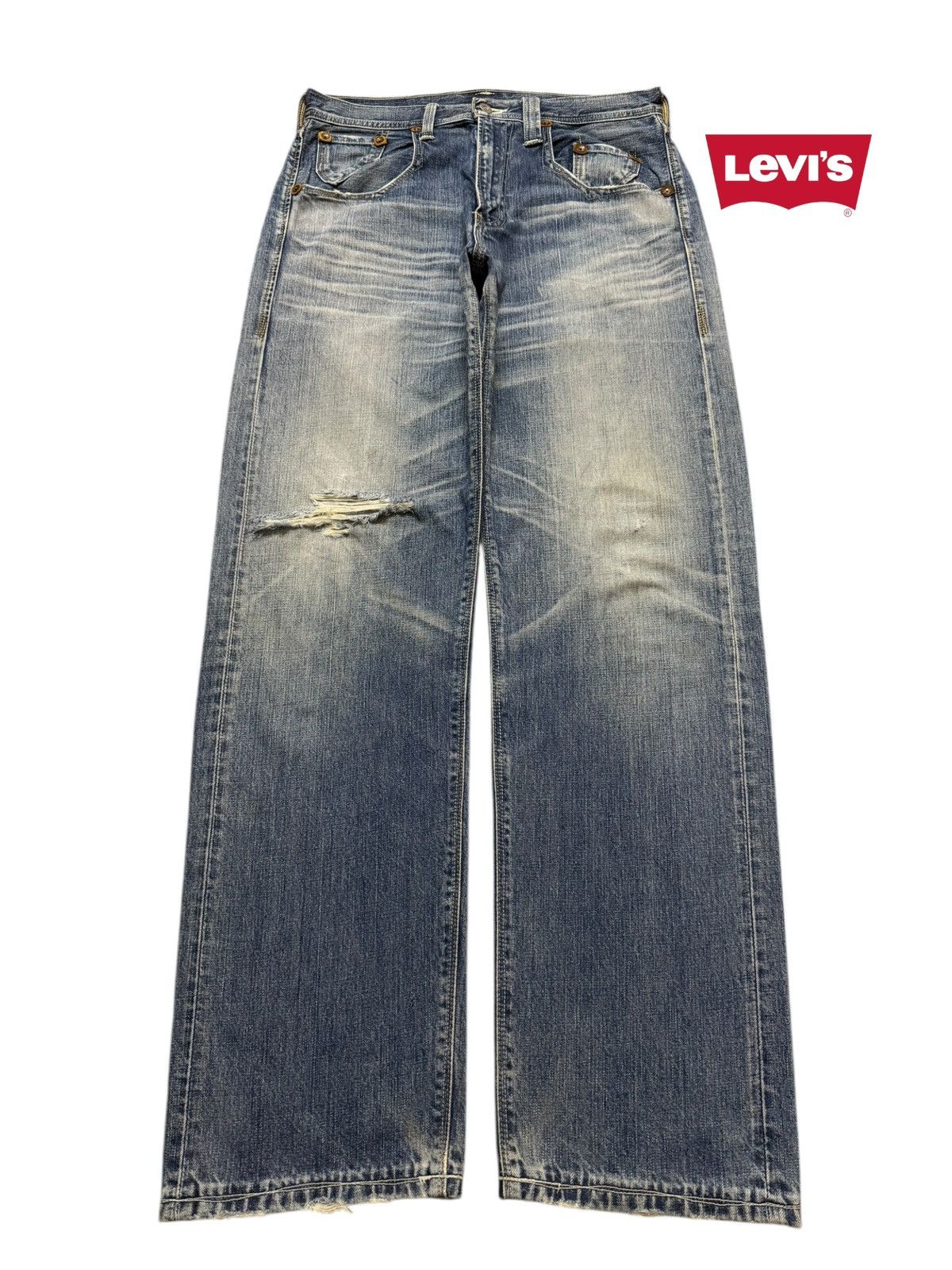 Levi's Vintage Y2K Levis 503 Faded Wash Distress Wide Leg Baggy Size US 32 / EU 48 - 1 Thumbnail