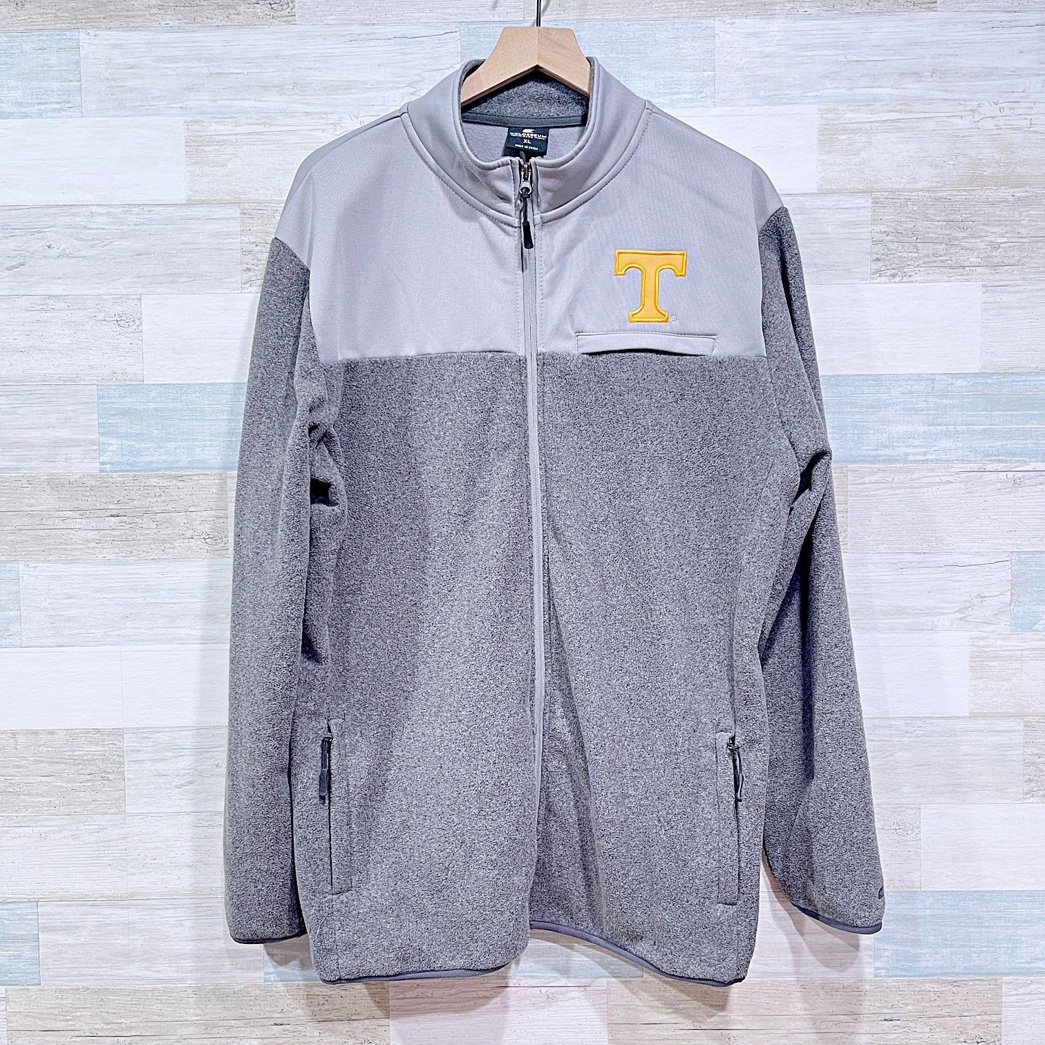 Colosseum Athletics Tennessee Volunteers Full Zip Fleece Jacket Gray Mens XL Size US XL / EU 56 / 4 - 1 Thumbnail