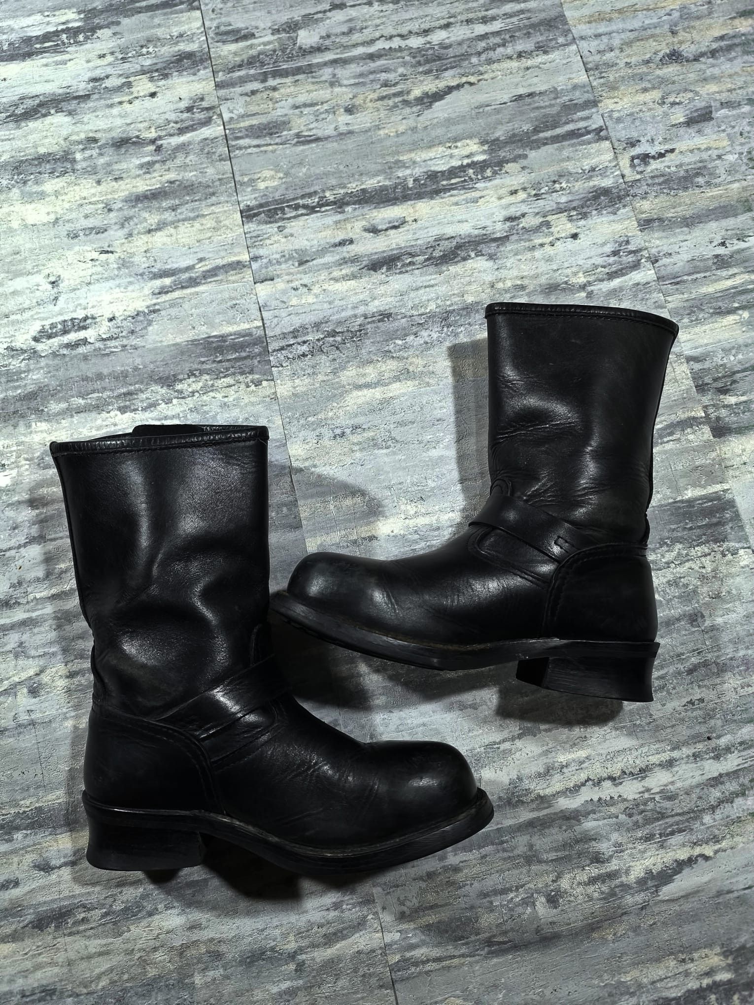 Other Vintage Black Leather Harness Moto Girl Steel Toe Boots Size US 7.5 / IT 37.5 - 6 Thumbnail