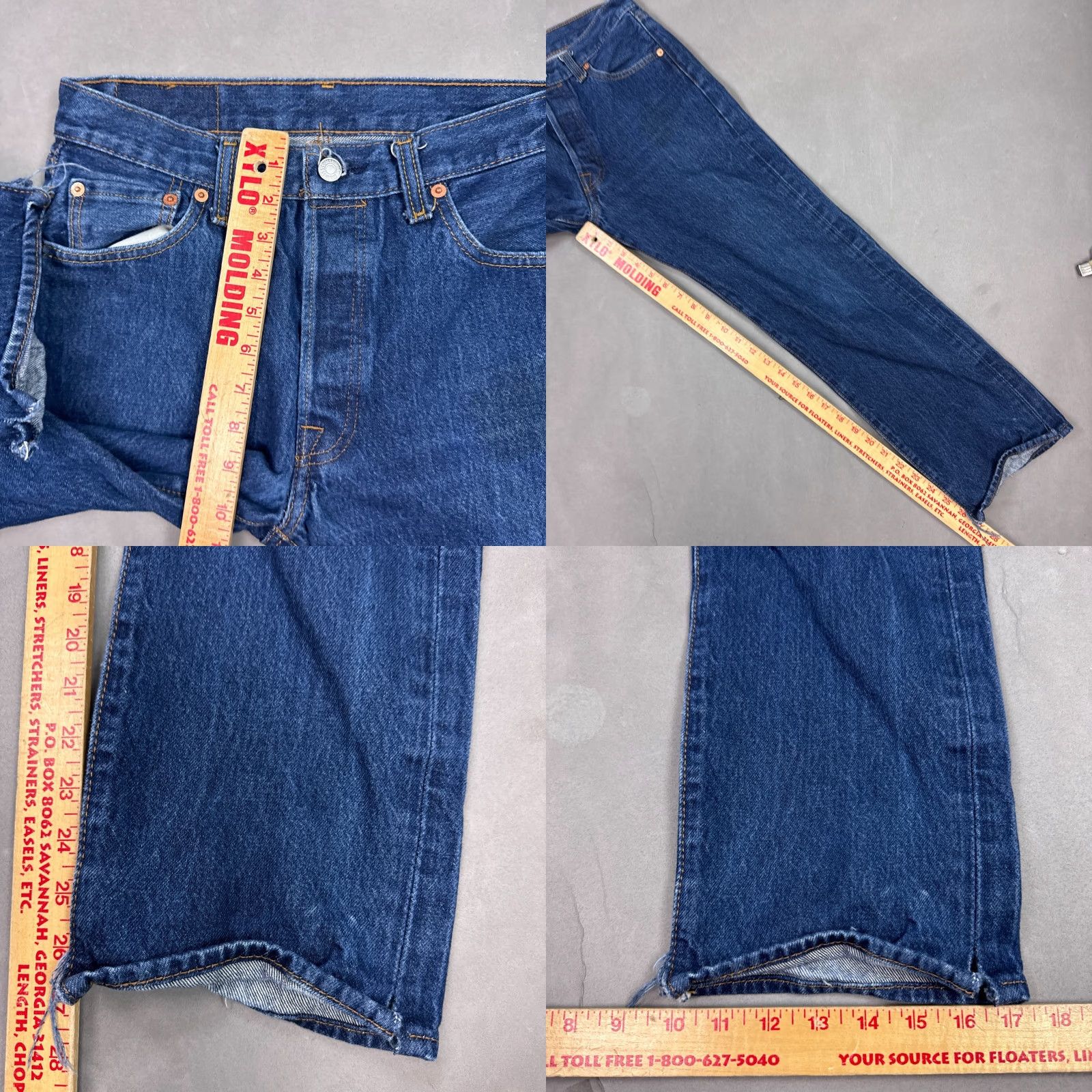 Levi's Levi's 501 Jeans Men Blue Button Fly Denim Pant Straight Classic (Tag31x30) Jeans Mens Blue Denim Straight Classic 501 Series 30x27 Size US 31 - 10 Thumbnail