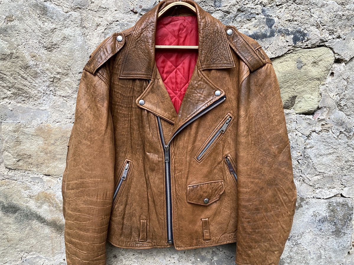 Vintage Vintage 80s Motorcycle Perfecto Leather Biker Jacket Size US L / EU 52-54 / 3 - 3 Thumbnail