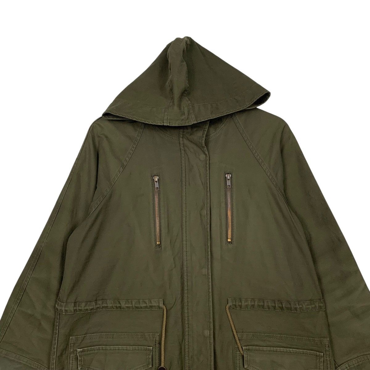 Japanese Brand MJUKA Olive Green Fish Tail Parka Free Size #2461-C110 Size US S / EU 44-46 / 1 - 2 Thumbnail