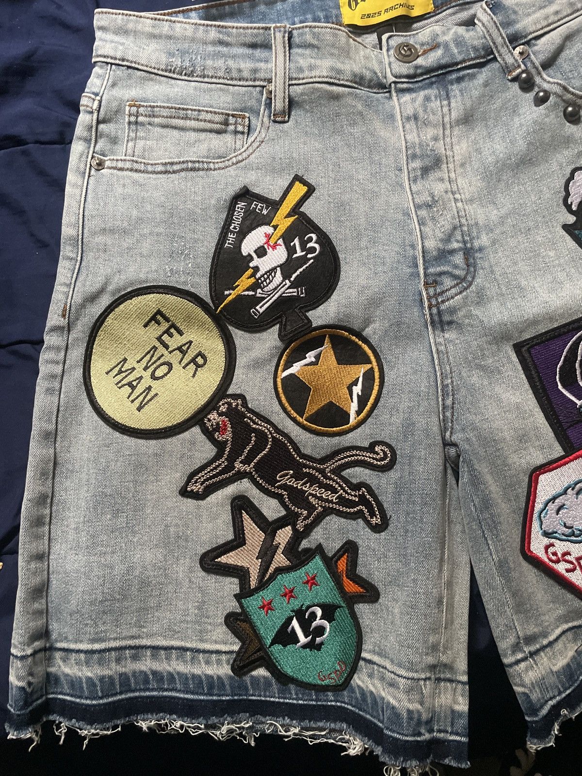 Godspeed Godspeed Patchwork Denim Shorts (Blue) Size US 32 / EU 48 - 4 Thumbnail