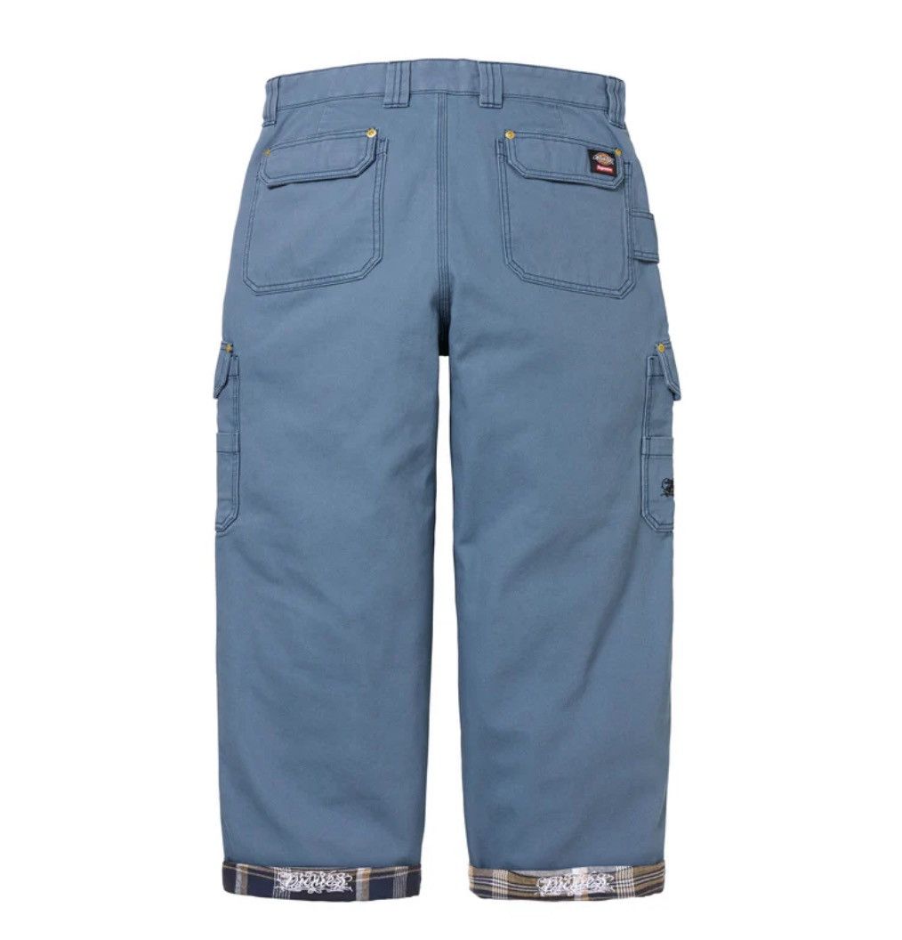 Dickies × Supreme Supreme Dickies Flannel Lined Cargo Pants Blue Size US 30 / EU 46 - 3 Thumbnail