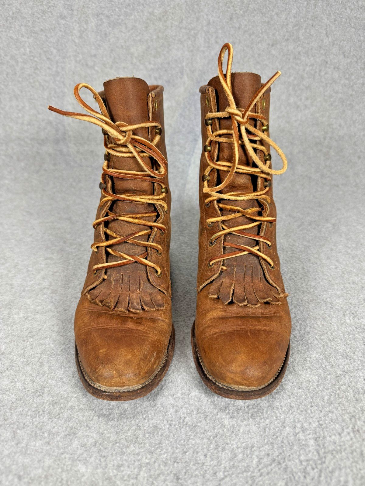 Justin Boots Justin Boots Womens 5 Brown Leather Lace Up Roper USA VTG Size US 5 / IT 35 - 3 Thumbnail