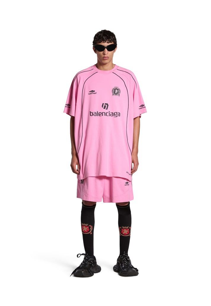 Balenciaga Balenciaga MIAMI Soccer Jersey T-Shirt in Pink Size US XXL / EU 58 / 5 - 3 Thumbnail