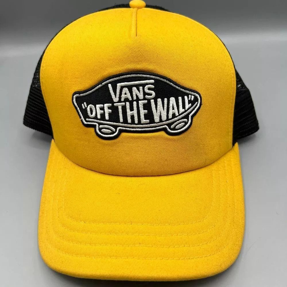 Vans Vans Off The Wall Trucker Hat Men Yellow Black Snap Back Cap Size ONE SIZE - 1 Thumbnail