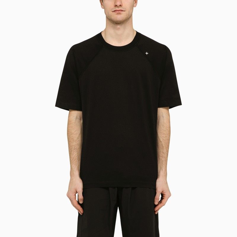 image of Stone Island Black Cotton-Blend T-Shirt, Men's (Size XL)