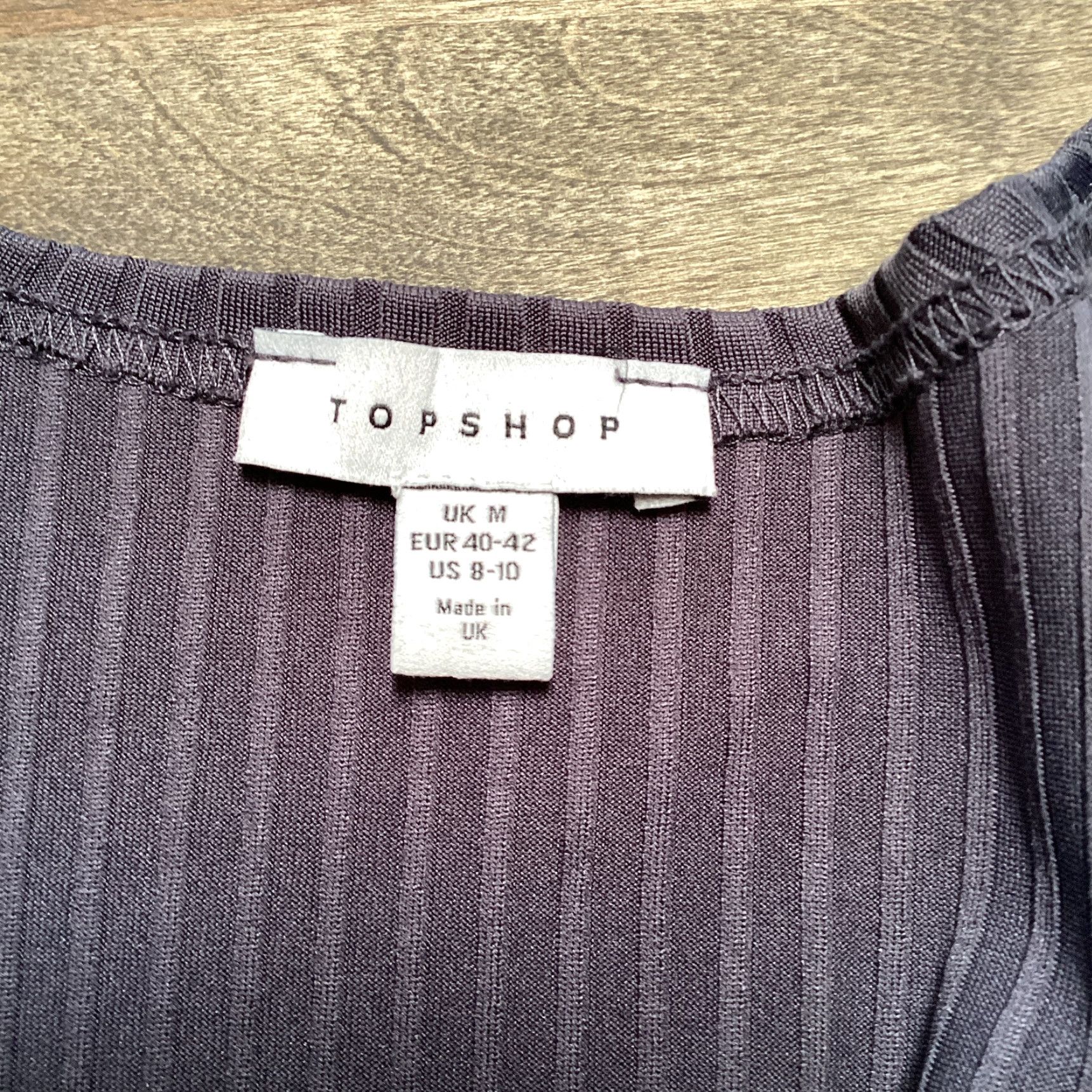 Topshop Topshop Cardigan Women M 8-10 Gray Stripe Rib Open Front Duster Knit Lightweight Casual Size M / US 6-8 / IT 42-44 - 3 Thumbnail