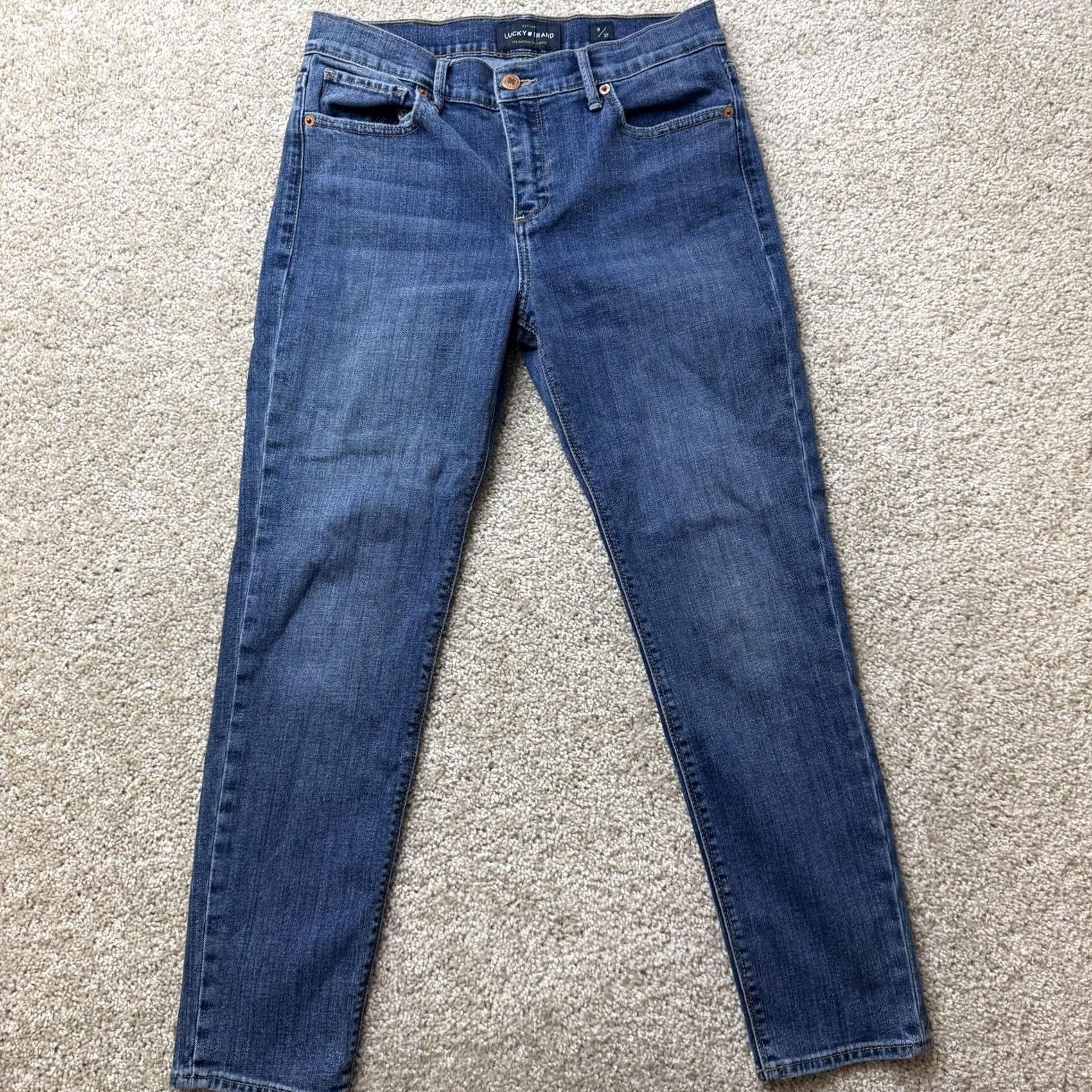 Lucky Brand Lucky Brand Brooke Crop Skinny Jeans Womens 8/29 Med Wash Blue Stretch Denim Size 30" / US 8 / IT 44 - 3 Thumbnail