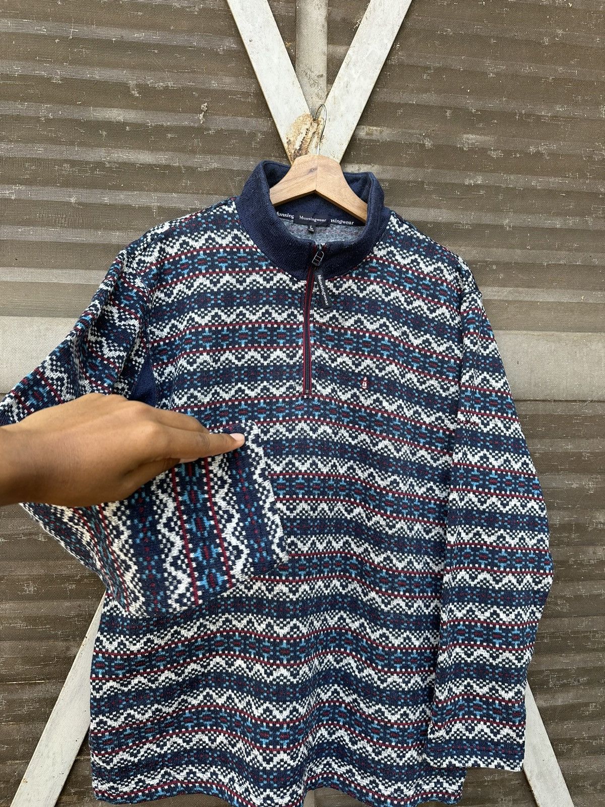 Japanese Brand 👹MunsingWear Pullover Jacket Size US L / EU 52-54 / 3 - 5 Thumbnail