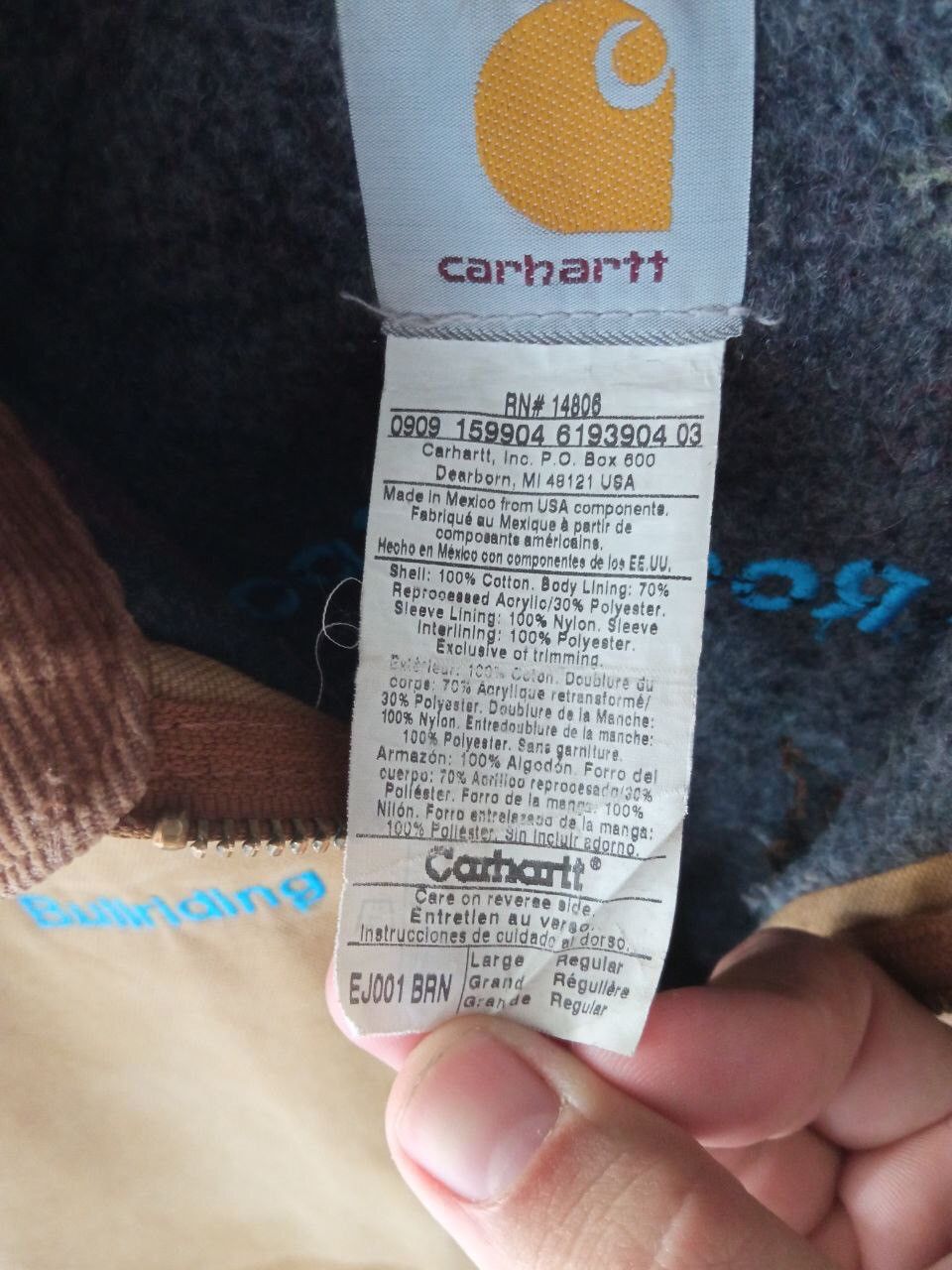 Carhartt × Vintage Carhartt Detroit EJ001 BRN faded Size US L / EU 52-54 / 3 - 7 Thumbnail