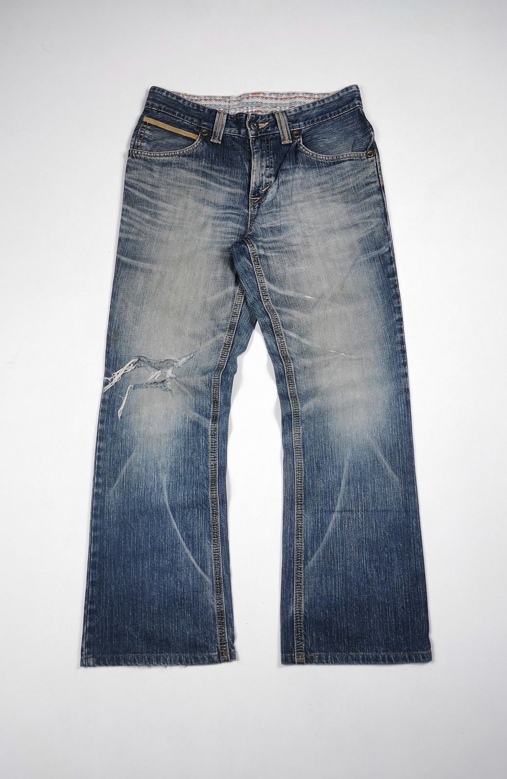 Edwin Bootcut Edwin 441XVS Distressed Knee Jeans Size US 31 - 1 Thumbnail