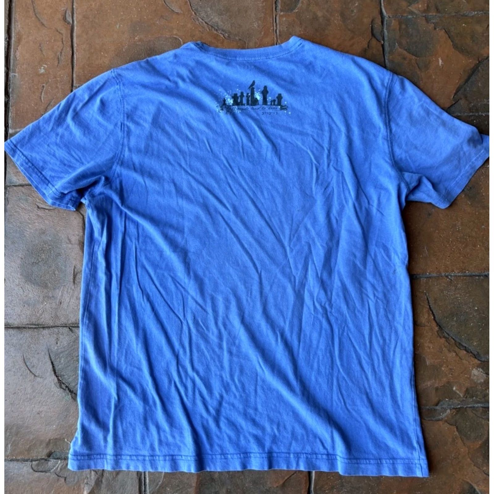 Express VINTAGE Express T-Shirt Large Grunge Skull Wings Cyber 90s 2000s Skulls Mens Shirt Blue Cotton Crew Neck Short Sleeve Size US L / EU 52-54 / 3 - 3 Thumbnail