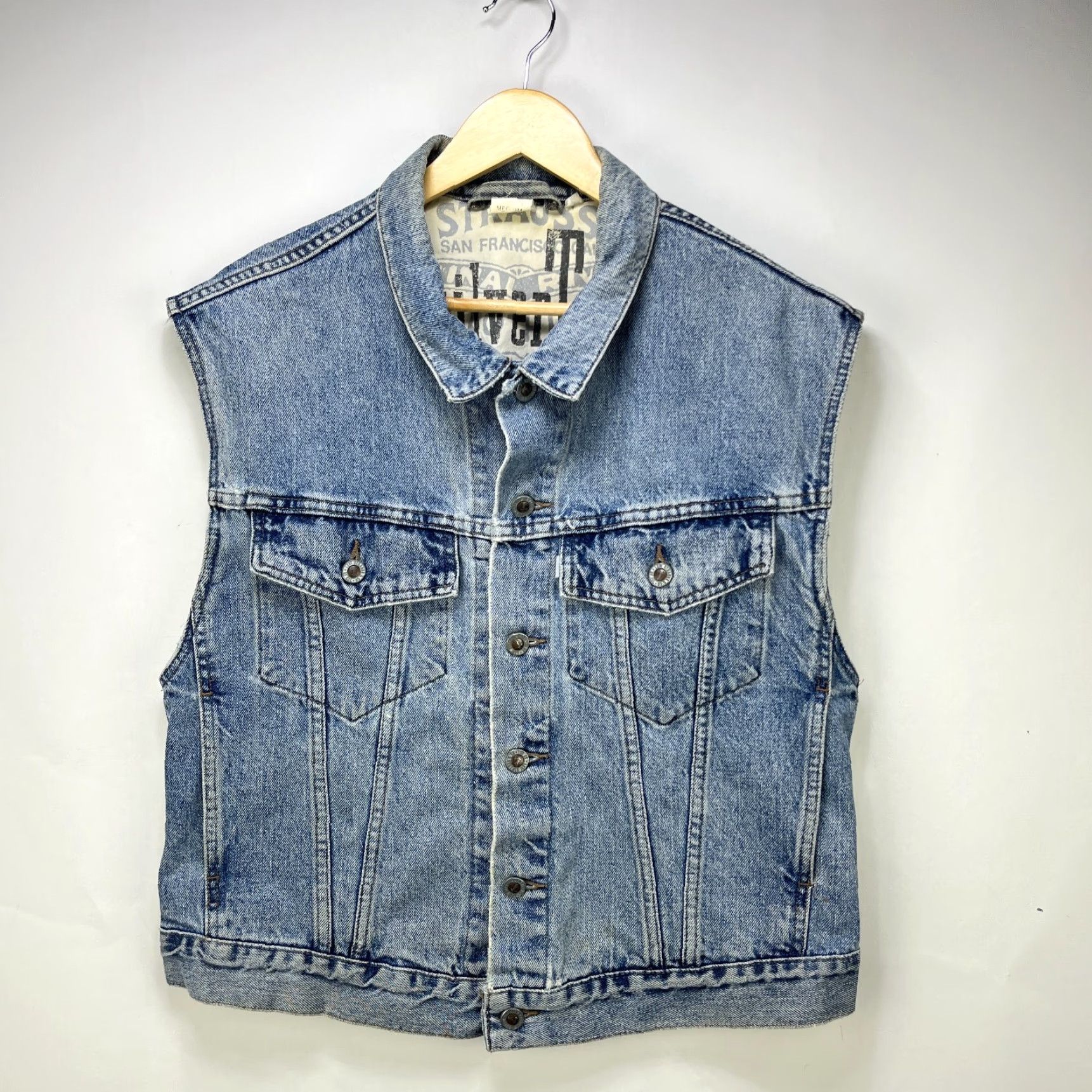 Levi's VINTAGE Levi's Denim Vest Jacket M Blue 90s Levis Silver Tab Men Shirt Size US M / EU 48-50 / 2 - 2 Thumbnail