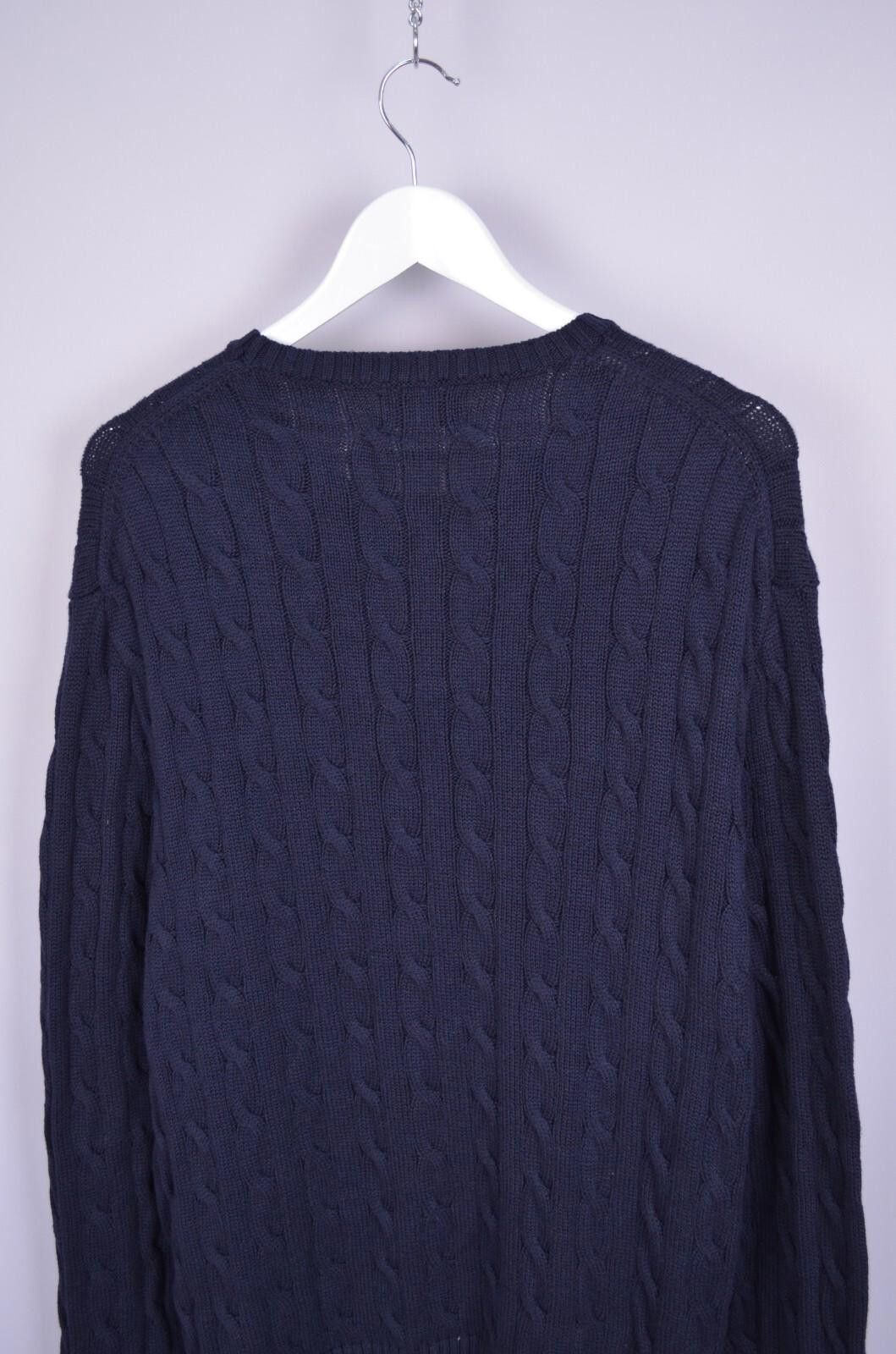 Polo Ralph Lauren Mens Polo Ralph Lauren Cable Knit Navy Cotton Sweater Sz XXL Size US XXL / EU 58 / 5 - 10 Thumbnail