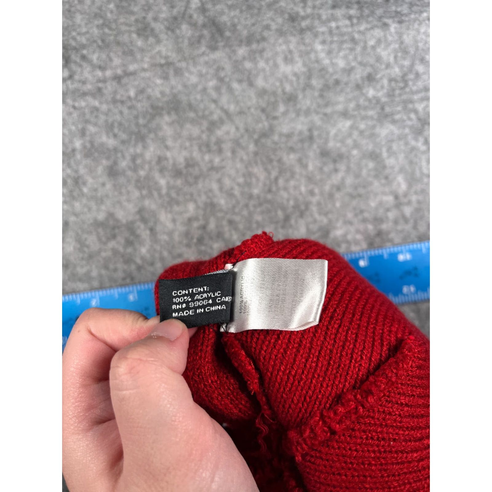 RVCA RVCA Beanie Toque Hat Adult One Size Red Stripe Knit 100% Acrylic Pom Ski Skate Size ONE SIZE - 8 Thumbnail