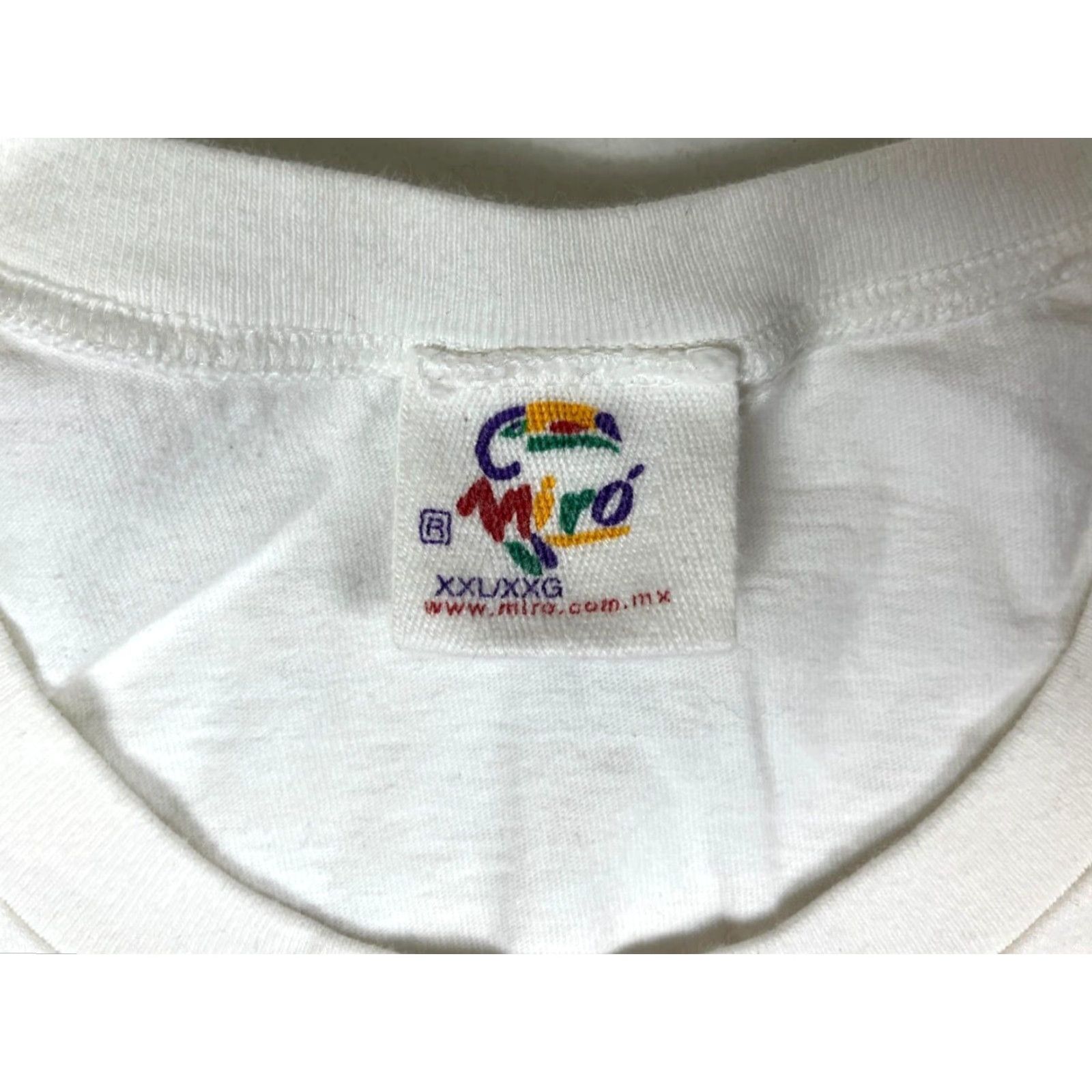 Iro VINTAGE Men’s 80s T-Shirt Jon Miro Art Playa del Carmen Mexico 2XL White Cotton Crew Neck Short Sleeve 80s Art Mens Miro Shirt Size US XXL / EU 58 / 5 - 3 Thumbnail