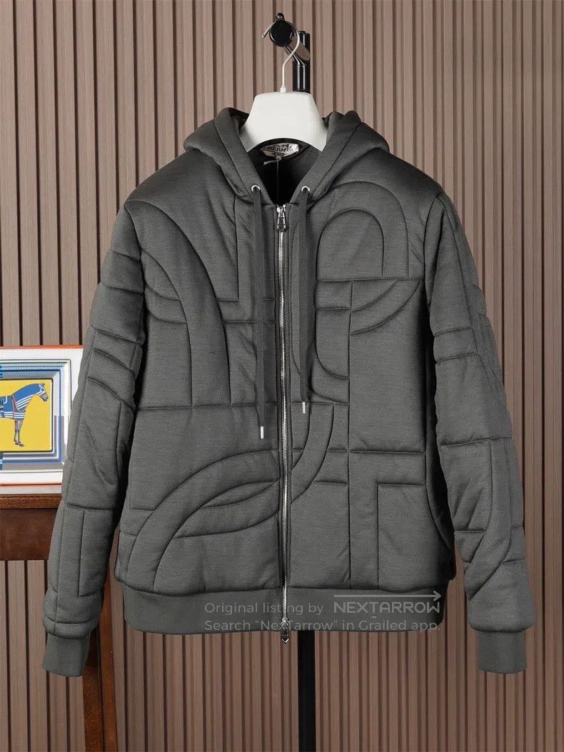 Hermes Hermes Dark Gray Thick Hooded Cotton Coat Size US M / EU 48-50 / 2 - 1 Thumbnail