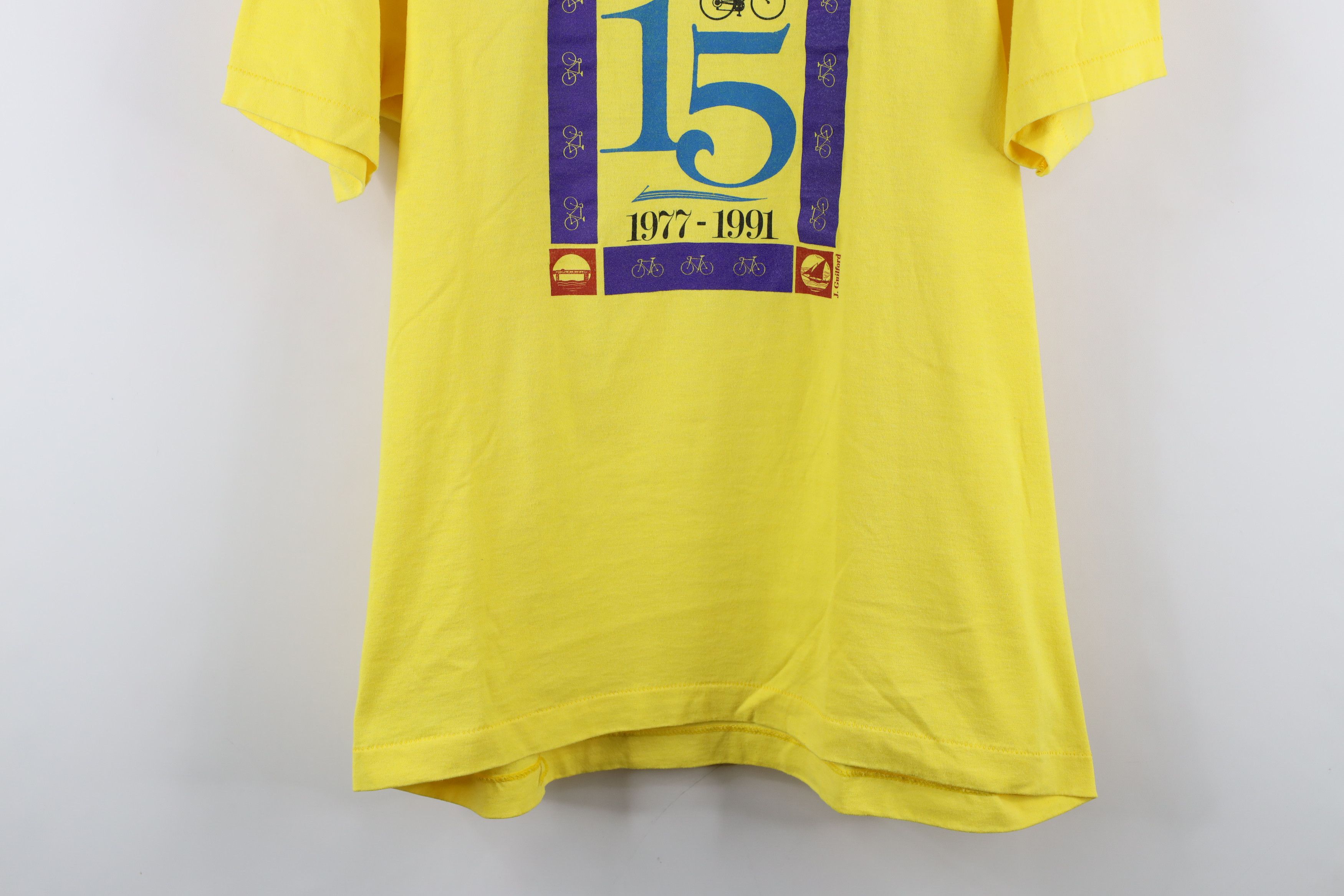 Vintage Vintage 90s Streetwear Cycling Michigan T-Shirt Yellow USA Size US XL / EU 56 / 4 - 3 Thumbnail