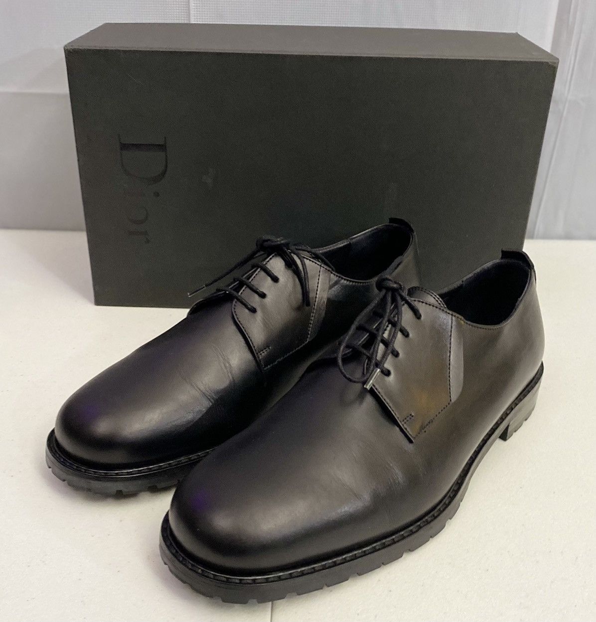Dior Dior 🇮🇹 Black Derby Calfskin Commando Lug Sole 10 43 New Size US 10 / EU 43 - 14 Thumbnail