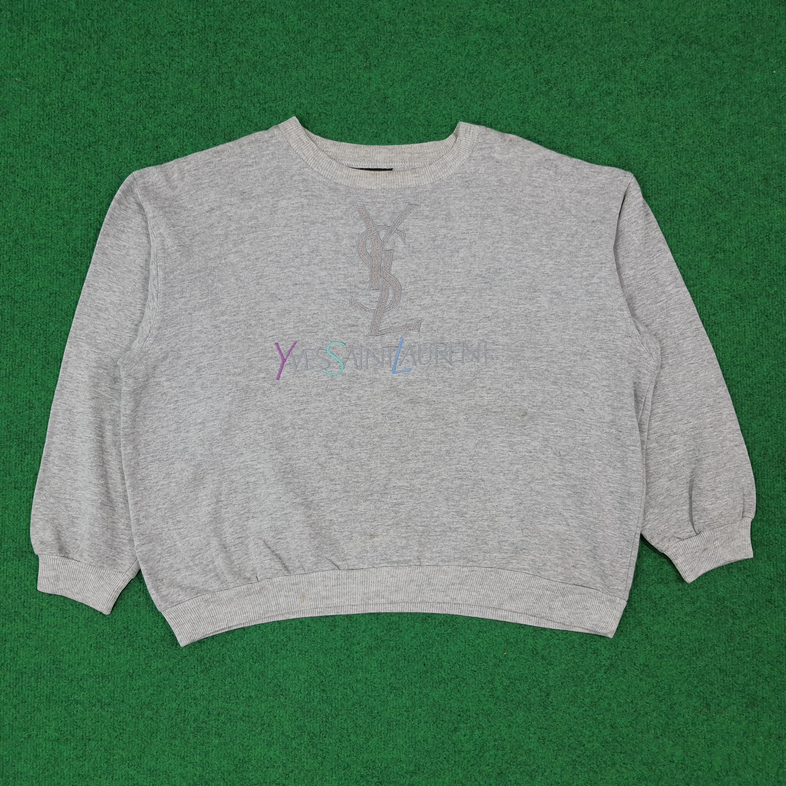Yves Saint Laurent Vintage YSL Yves Saint Laurent Crop Top Sweatshirt C271N20 Size L / US 10 / IT 46 - 1 Thumbnail