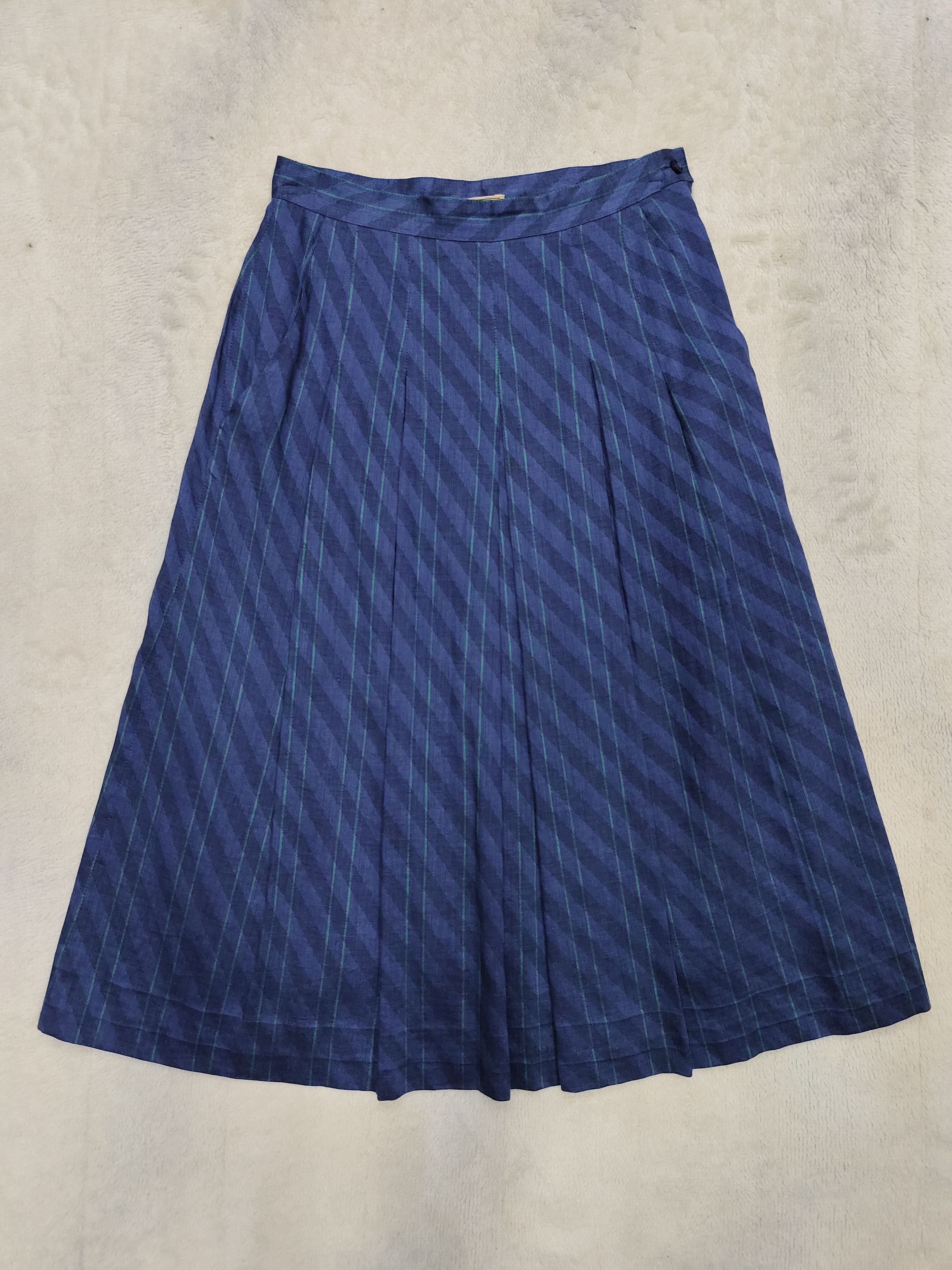 Vintage RARE 🇮🇹 Vtg 80s Franco Ferraro Striped Midi Skirt Size 27" / US 4 / IT 40 - 5 Thumbnail