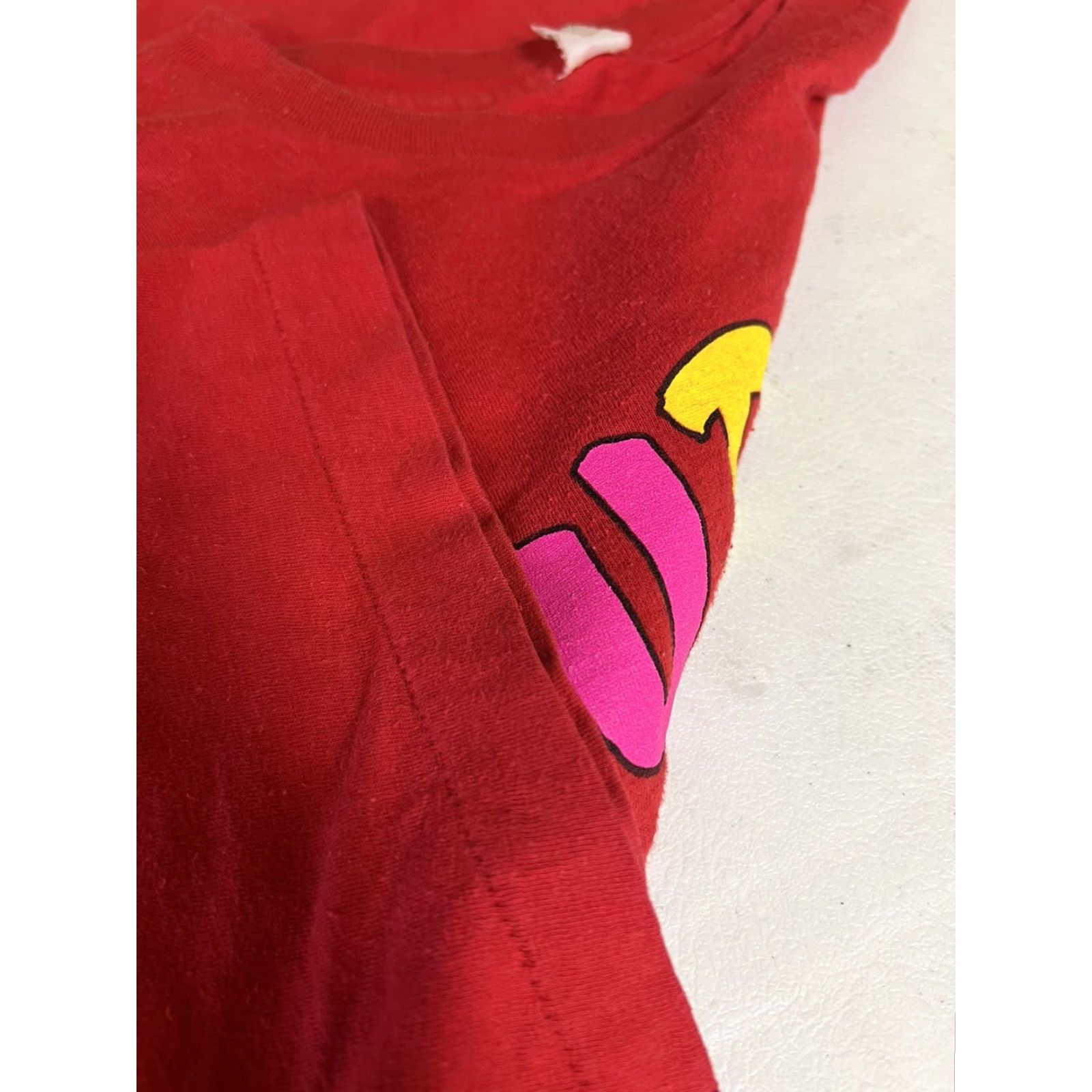 Vintage VINTAGE Women’s Sleep T-shirt Bear Red One Size Short Sleeve Night Cuddle Long Size ONE SIZE - 5 Thumbnail