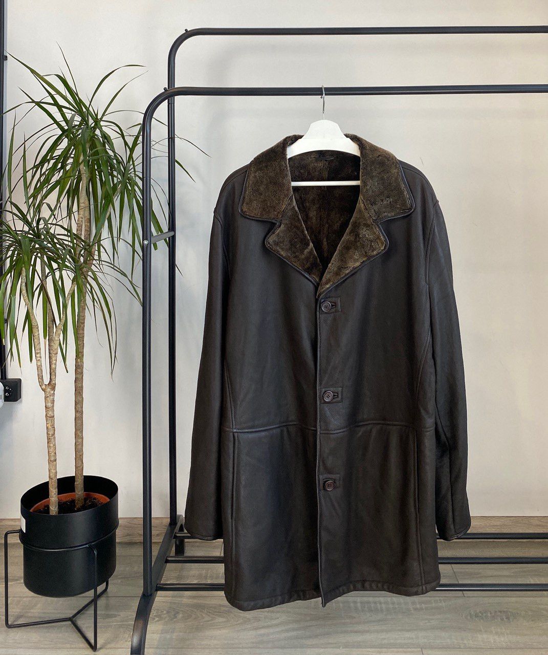 Ermenegildo Zegna Ermenegildo Zegna Shearling Coat Dark Brown Lambskin Nappa Size US XXL / EU 58 / 5 - 1 Thumbnail