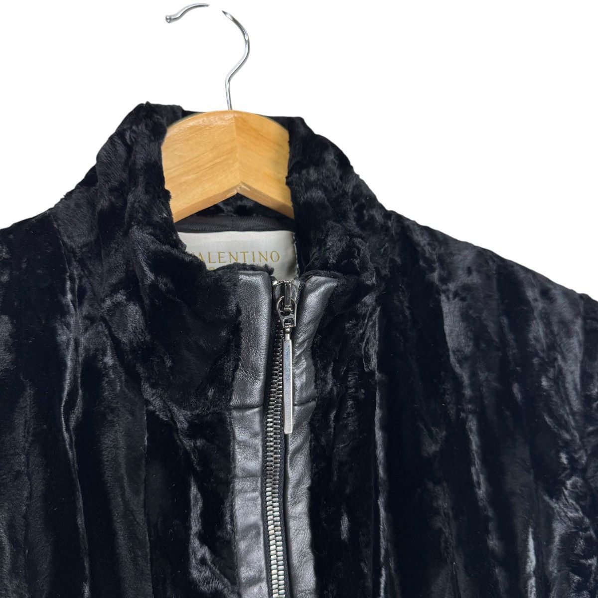 Valentino 🔥VALENTINO ROMA LEATHER PART LONG JACKET Size M / US 6-8 / IT 42-44 - 6 Thumbnail