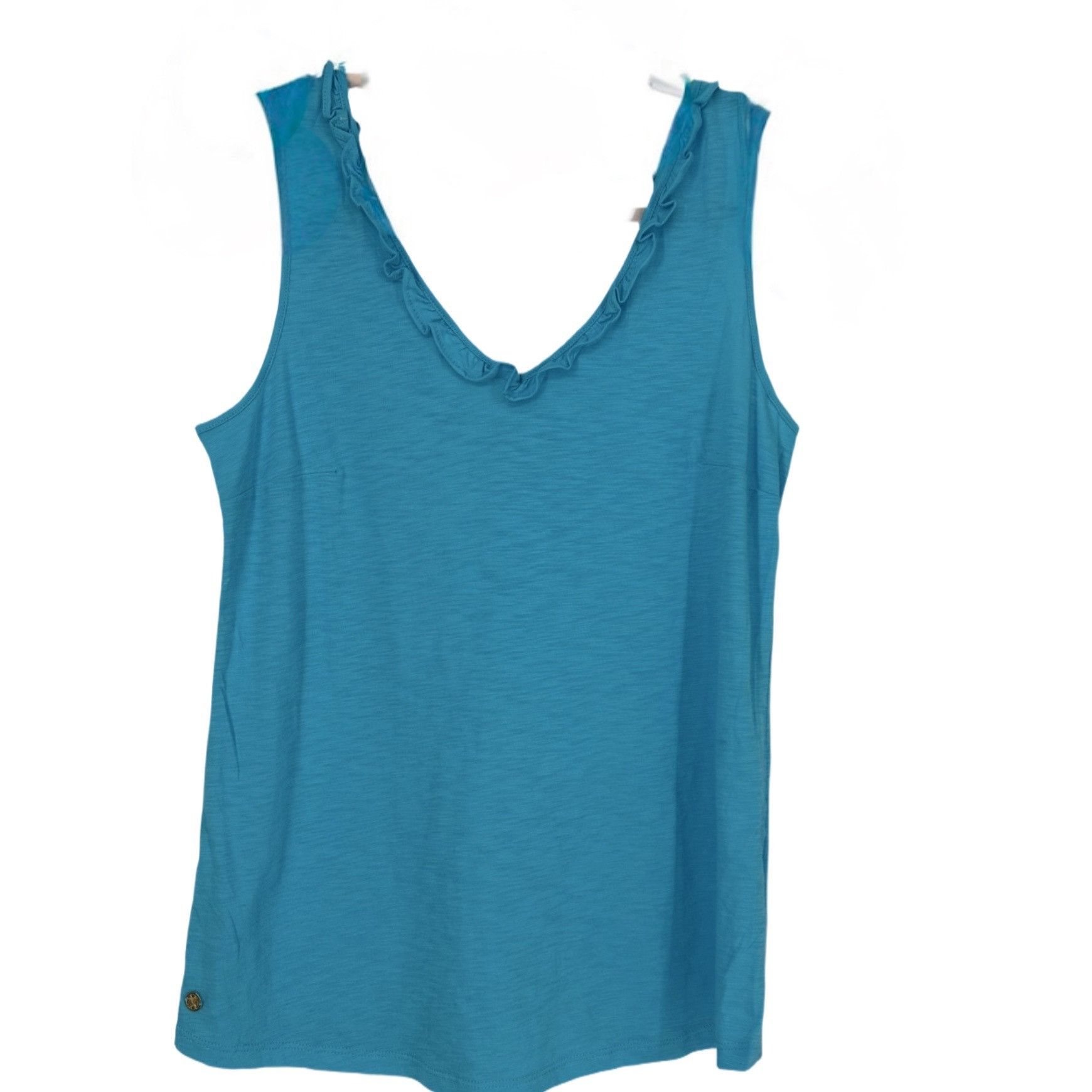 Lilly Pulitzer NWOT Lilly Pulitzer Gigi Ruffle Tank Top Lunar Blue Size S Size S / US 4 / IT 40 - 2 Thumbnail