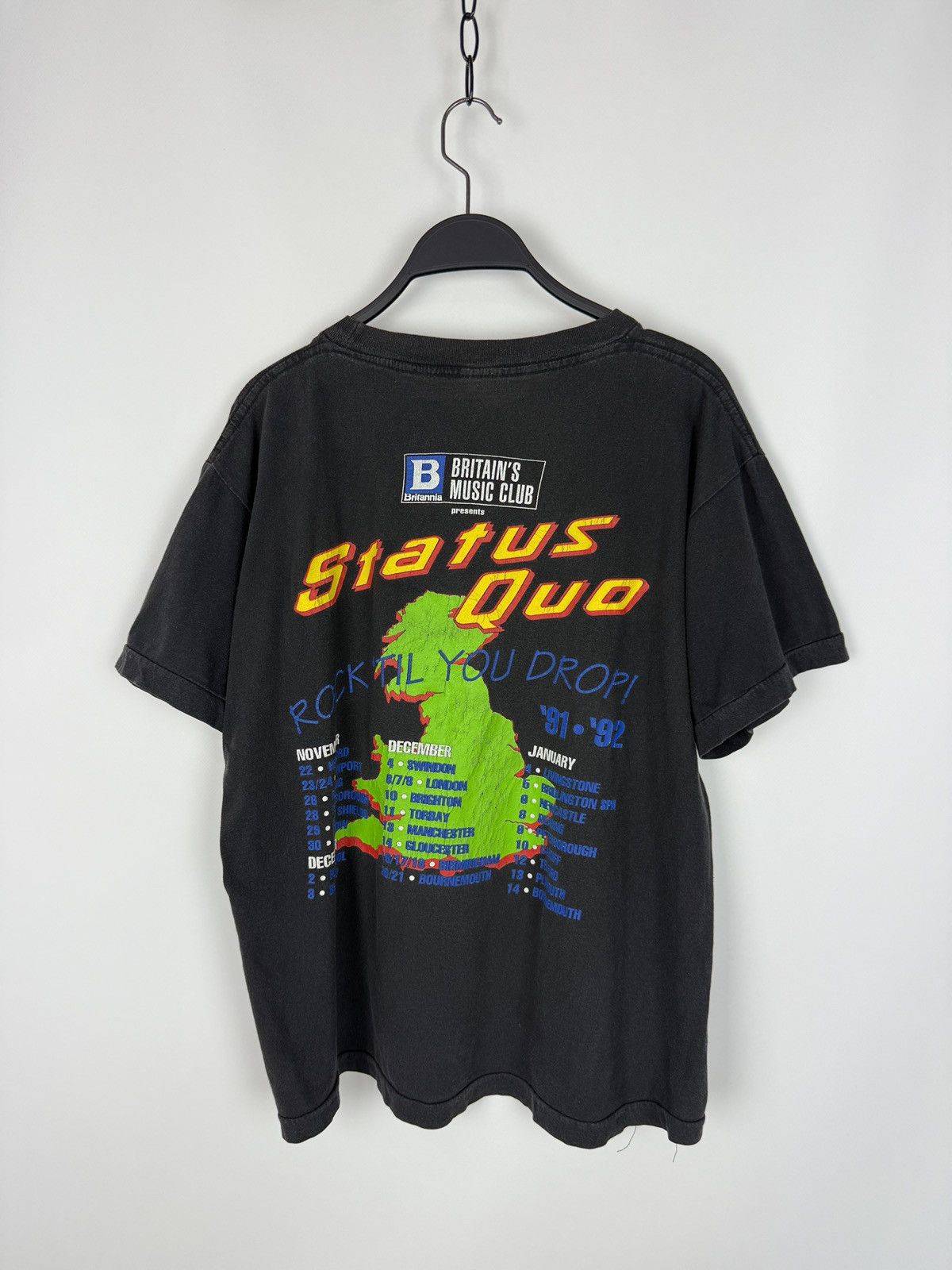 Band Tees 1991 Vintage Status Quo Rock’Til You Drop UK Tour Boxy Tee Size US L / EU 52-54 / 3 - 4 Thumbnail