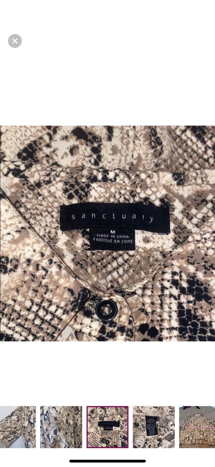Sanctuary Sanctuary medium snake print button down blouse Size M / US 6-8 / IT 42-44 - 2 Thumbnail
