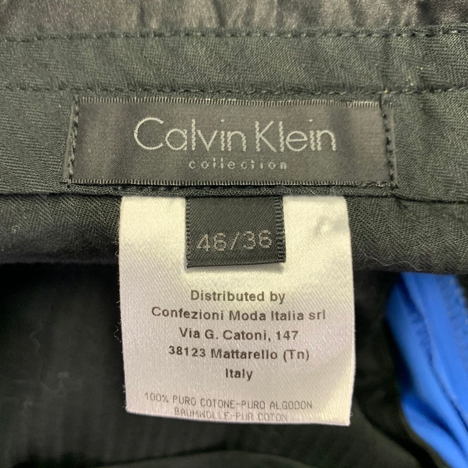 Calvin Klein Size 31 Blue Cotton Flat Front Dress Pants Size US 31 - 3 Thumbnail