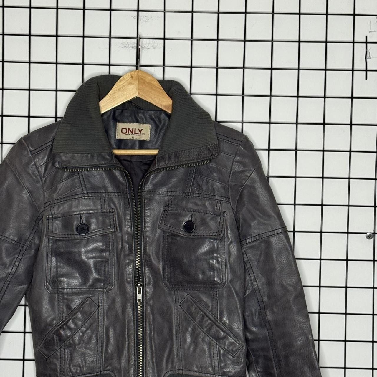 Vintage Grey Jacket Real Leather Japan Style Size M / US 6-8 / IT 42-44 - 5 Thumbnail