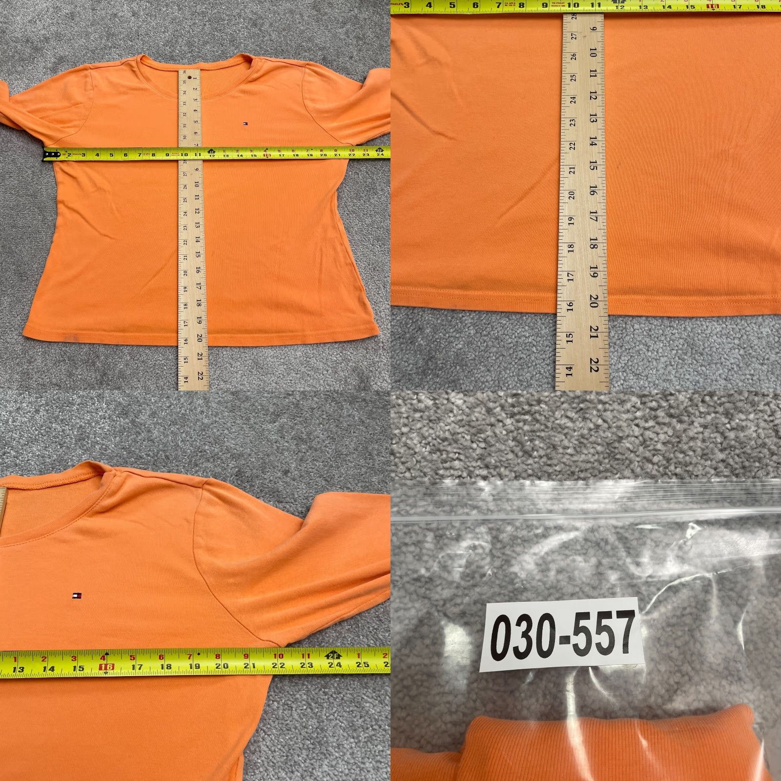 Tommy Hilfiger Tommy Hilfiger Basic T-Shirt Womens L Orange Round Neck Long Sleeve Casual Size L / US 10 / IT 46 - 8 Thumbnail