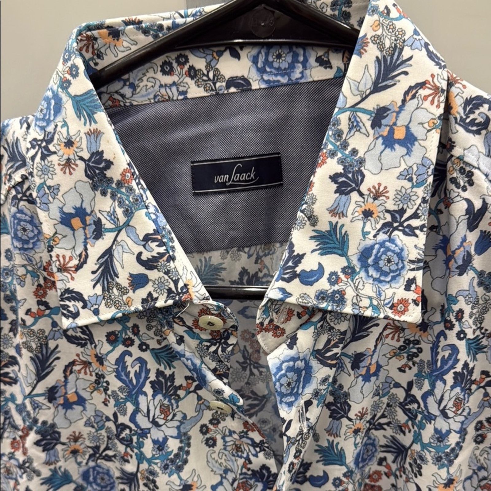 Other NWT Van Laack Mens Blue White Floral Shirt Size 15.5 40 Size US M / EU 48-50 / 2 - 2 Thumbnail