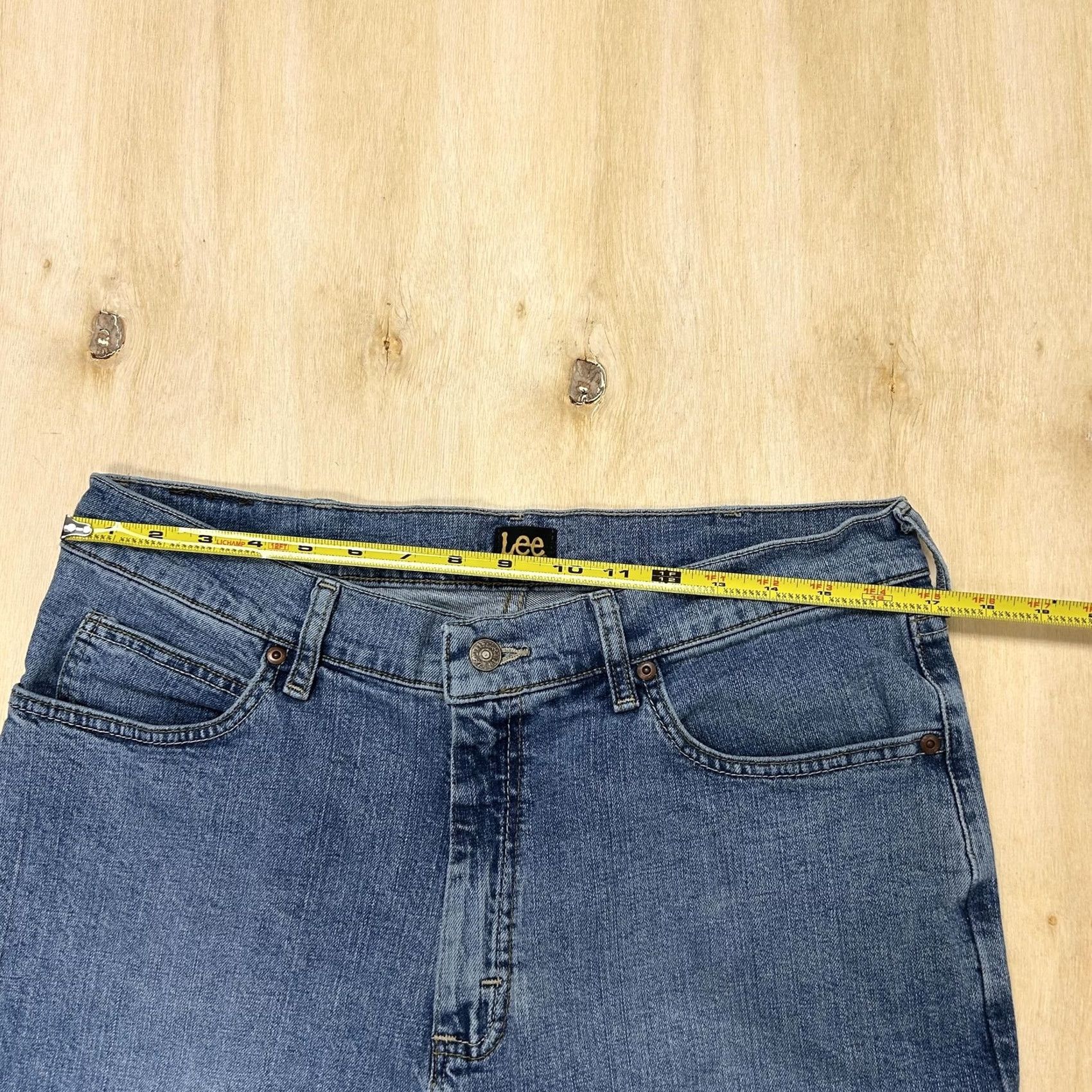 Lee Lee Mens Relaxed Fit Jeans Straight Stretch Denim Casual Blue Medium Wash 34x30 Size US 34 / EU 50 - 5 Thumbnail