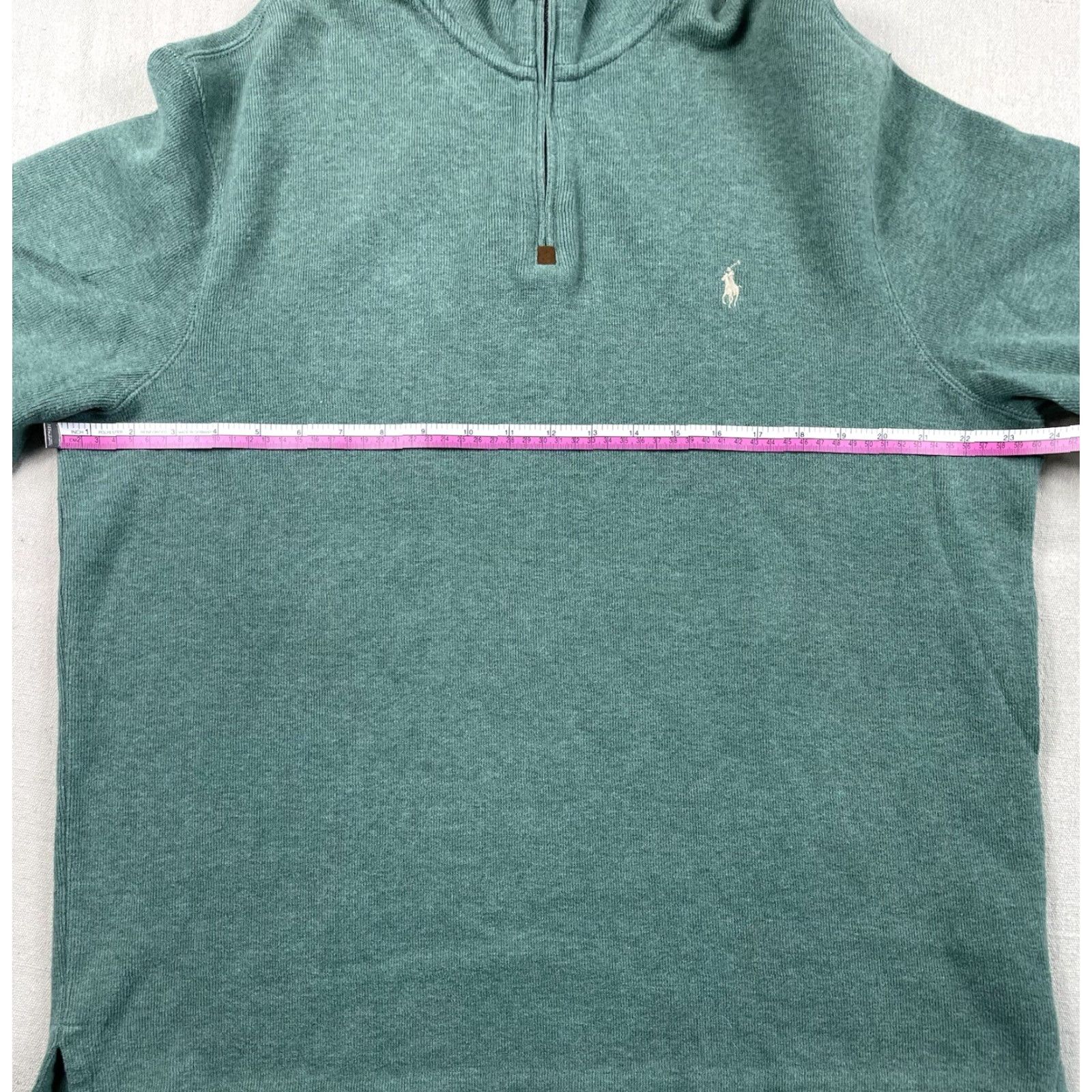 Polo Ralph Lauren VINTAGE Polo Ralph Lauren Sweater Shirt XL Men 1/4 Zip Pullover Pony Logo Green Cotton Knit Size US XL / EU 56 / 4 - 4 Thumbnail