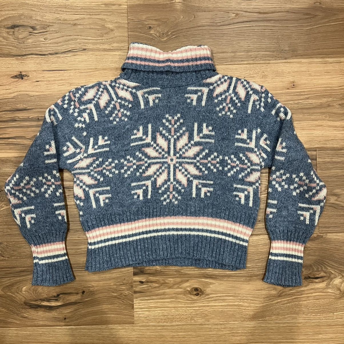 Other Vintage Womens Light Blue Pink Snowflake Sweater Large Size L / US 10 / IT 46 - 4 Thumbnail