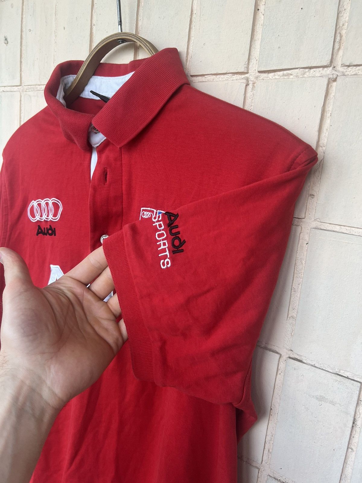 Audi Vintage Audi racing polo shirt big logo Size US S / EU 44-46 / 1 - 7 Thumbnail