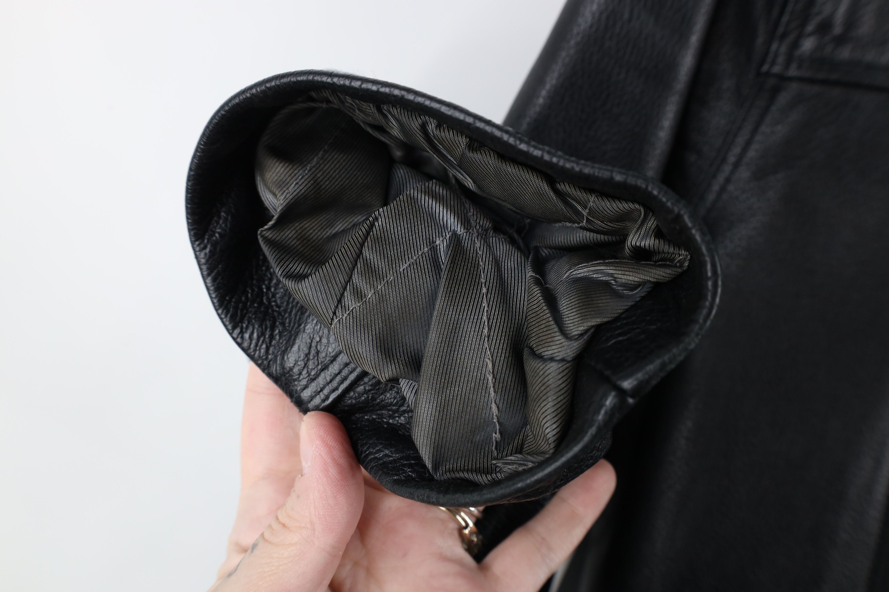 Vintage Vintage 90s Streetwear Leather Full Button Jacket Coat Black Size US L / EU 52-54 / 3 - 5 Thumbnail