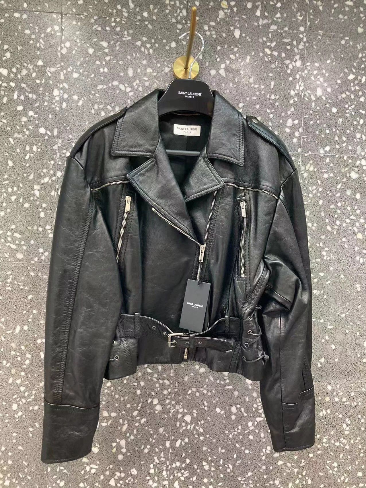 Saint Laurent Paris Saint Laurent Paris Short leather jacket Size US XXS / EU 40 - 1 Thumbnail