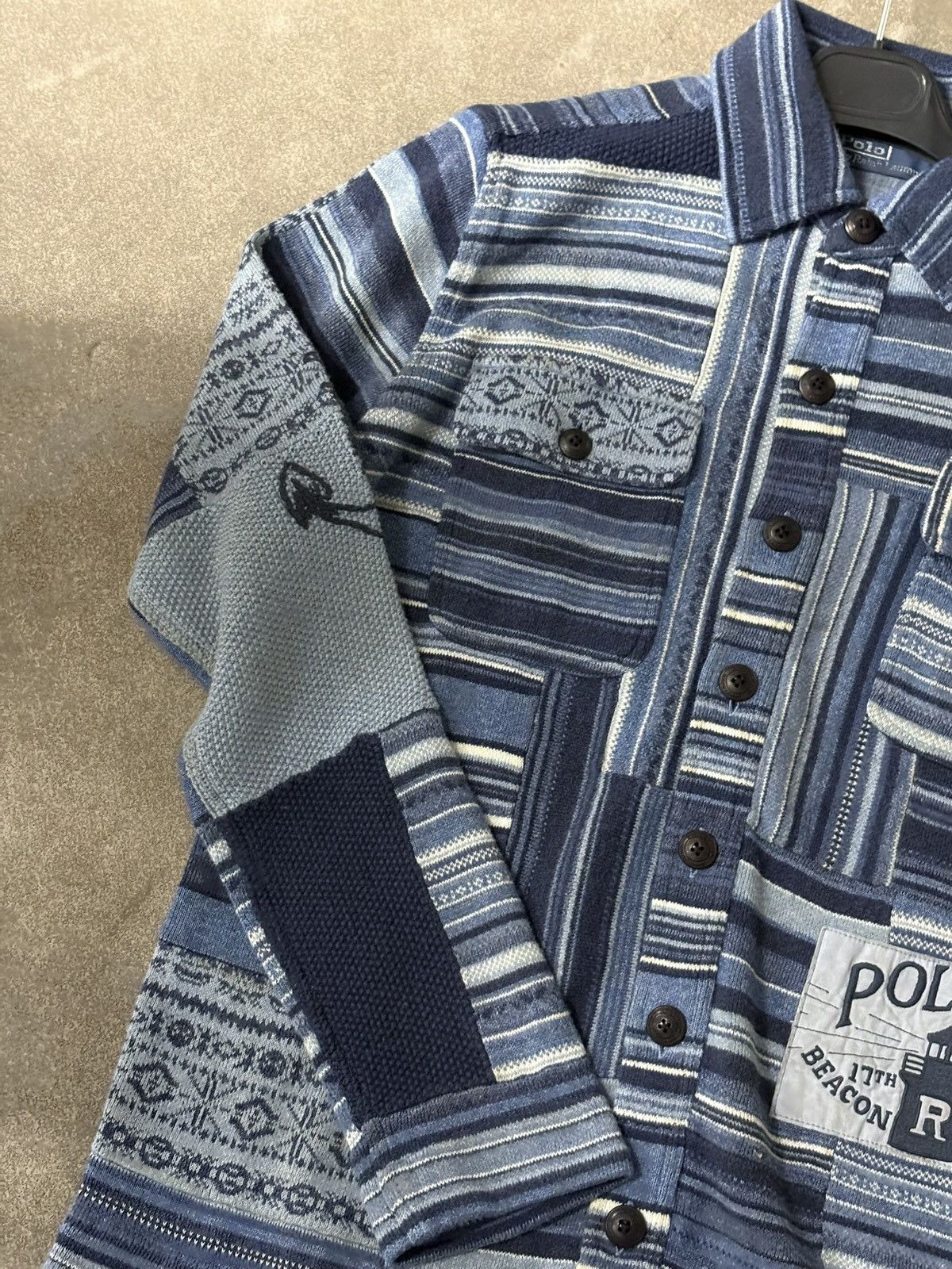 Polo Ralph Lauren Blue Patchwork Workwear Cardigan Ralph Lauren S – Limited Size US S / EU 44-46 / 1 - 2 Thumbnail