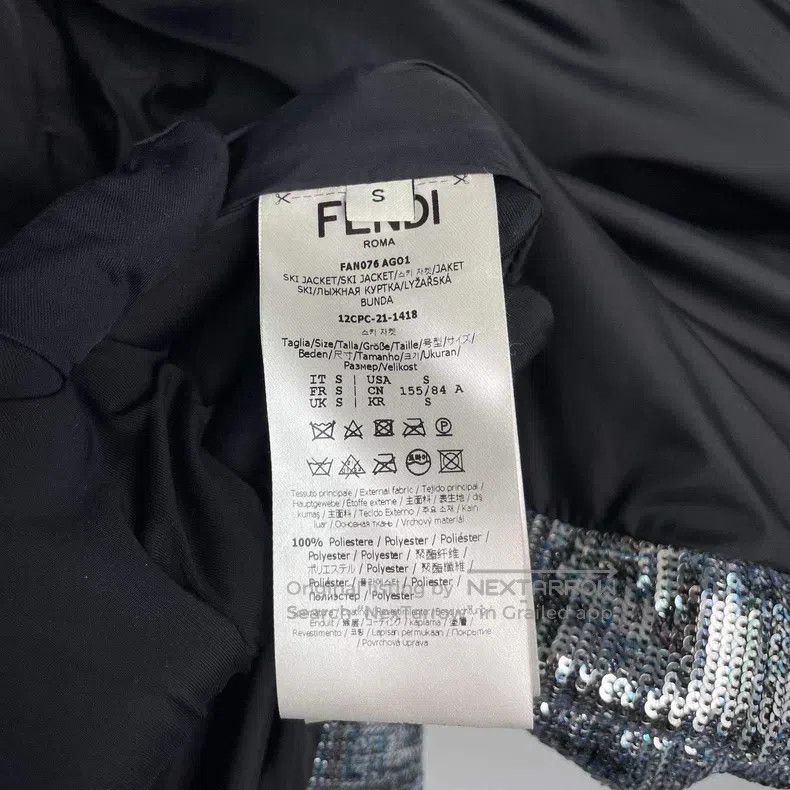 Fendi Fendi Sequined Hooded Down Jacket, Silver Size S / US 4 / IT 40 - 4 Thumbnail