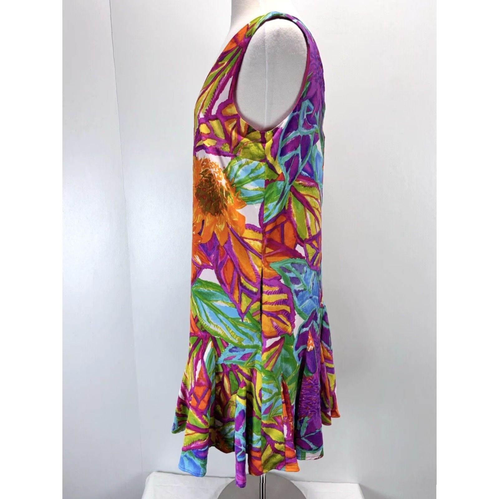 Ralph Lauren Lauren Ralph Lauren Floral Dress Sz 10 Women’s Sleeveless V-Neck Multicolor Short Lined Pockets Size L / US 10 / IT 46 - 2 Thumbnail