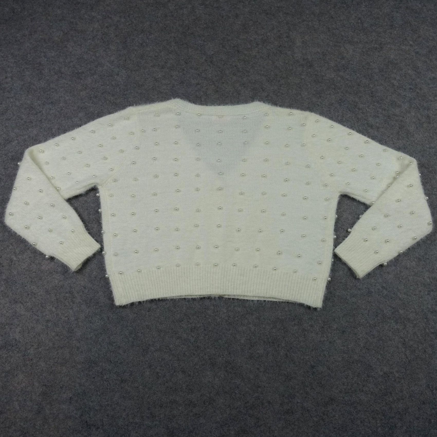 Vintage Pink Lily Sweater Cardigan Womens Small White Beaded Button Knit V-Neck Y2K Vintage: No Size S / US 4 / IT 40 - 6 Thumbnail