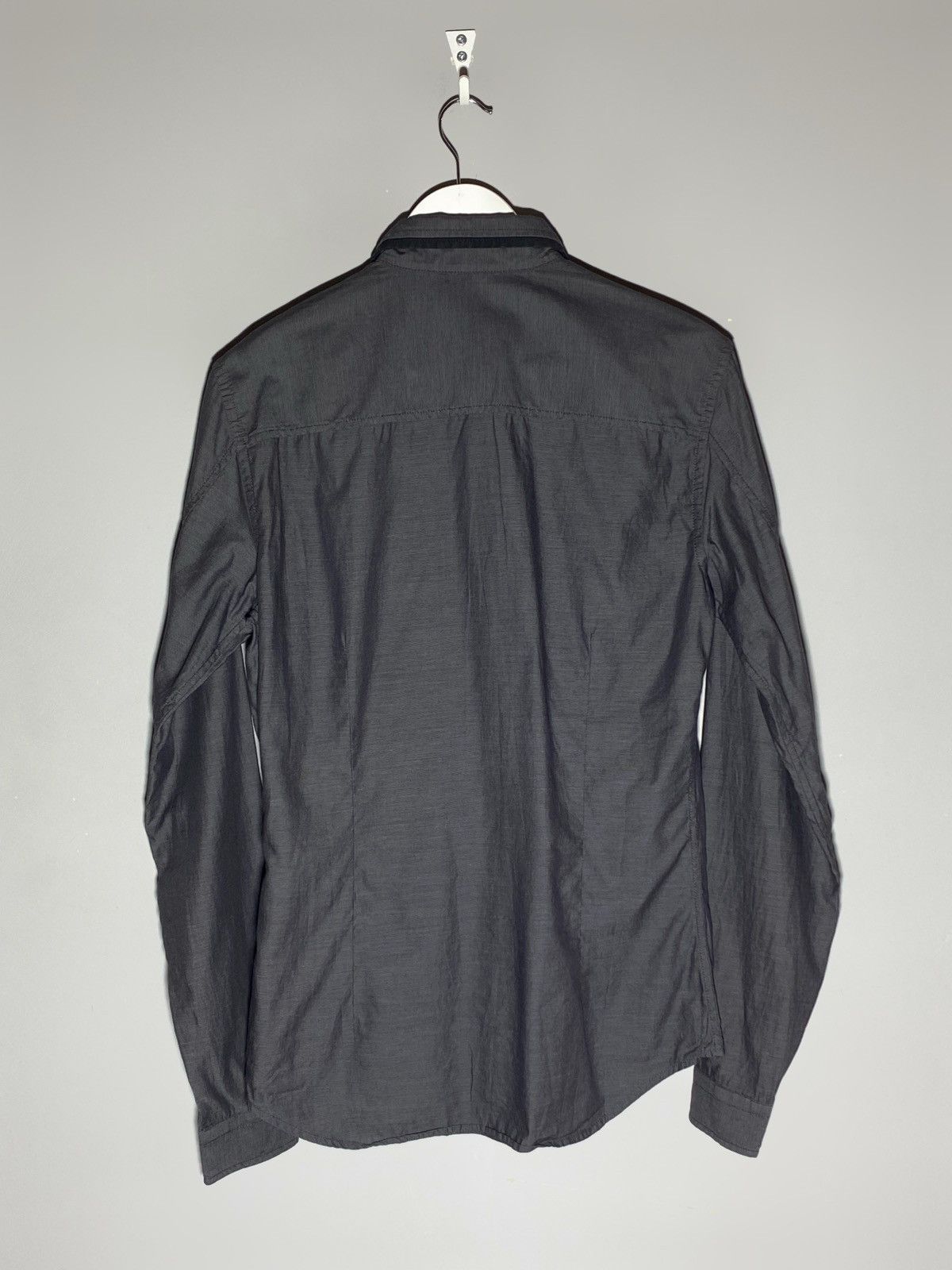 Prada Prada Dark Grey Black Tab Long Sleeve Button Up Shirt Size US M / EU 48-50 / 2 - 2 Thumbnail