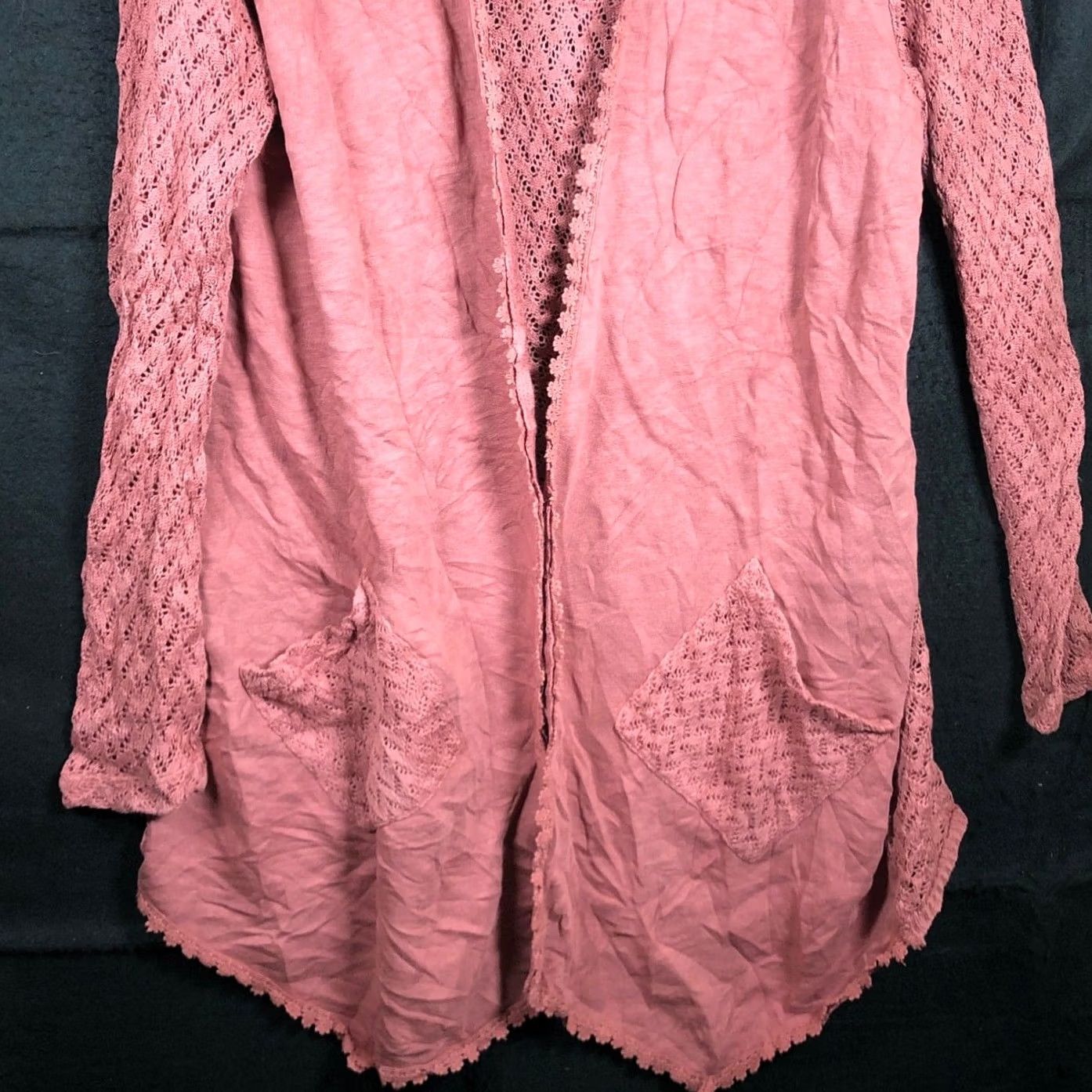 Vintage Natural Reflections Sweater Pink Open Front Cardigan Open Knit Large Womens Knit Cardigan Casual Formal Workwear Size L / US 10 / IT 46 - 3 Thumbnail