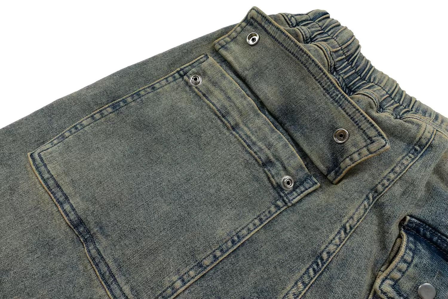 Jean Gradient Color Washed Baggy Drawstring Jeans Size US 33 - 5 Thumbnail